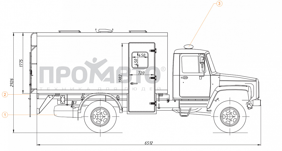 Схема Vehículo especial para transportar detenidos en chasis GAZ 3309 6