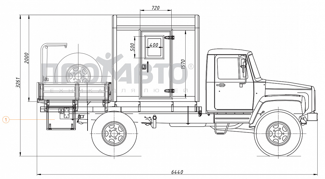 Схема Coche-taller en chasis de GAZ 33081 9