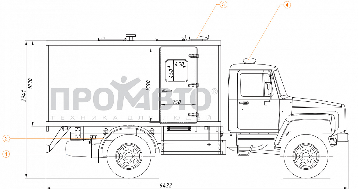 Схема Vehículo especial para transportar presos en chasis GAZ 3309 6